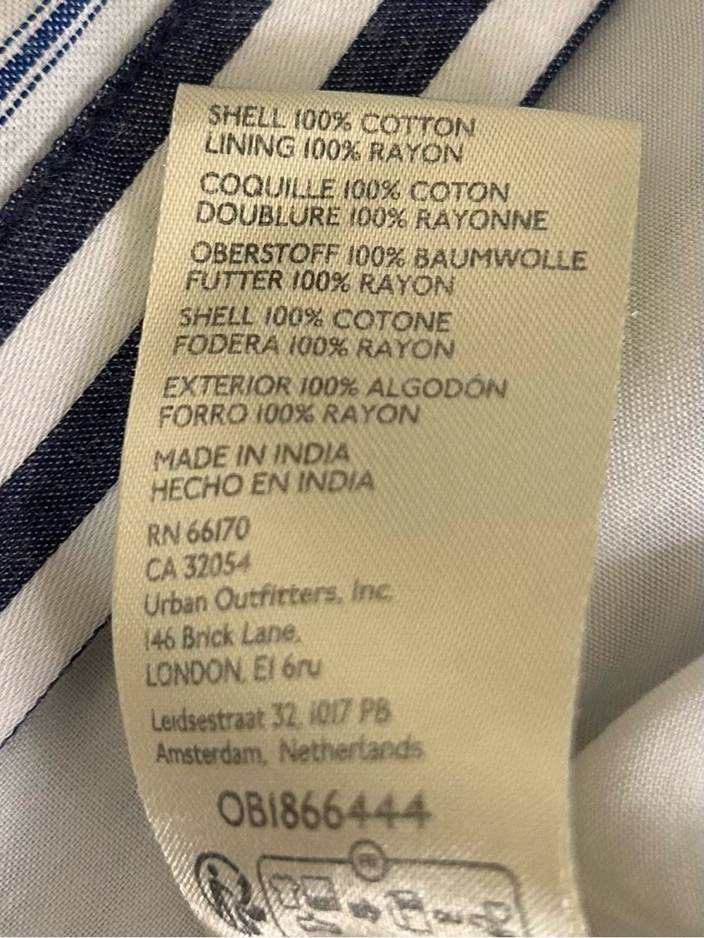 Anthropologie Pilcro Asymmetrical Button-Front Wrap Shirt Dress blue white XS - Picture 14 of 14